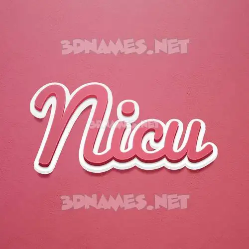 nicu in Red Scribble style - 3D name wallpaper