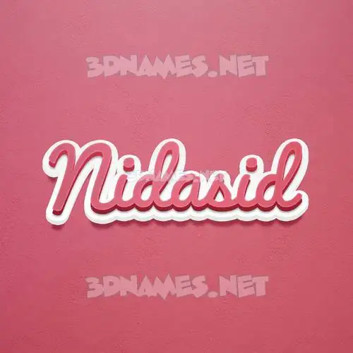 nidasid in Red Scribble style - 3D name wallpaper