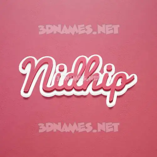 nidhip in Red Scribble style - 3D name wallpaper