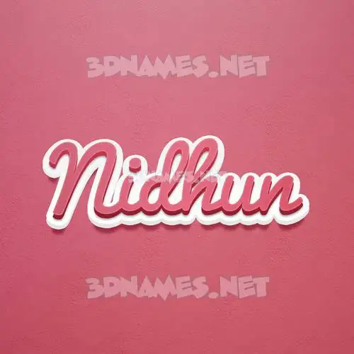 nidhun in Red Scribble style - 3D name wallpaper