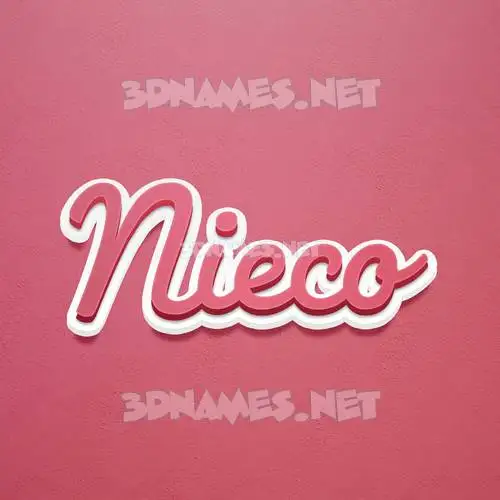 nieco in Red Scribble style - 3D name wallpaper