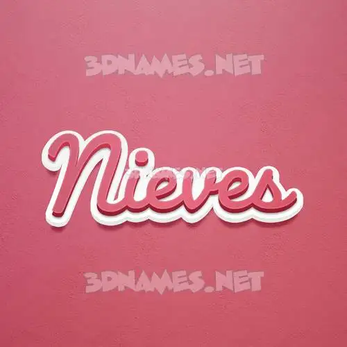 nieves in Red Scribble style - 3D name wallpaper