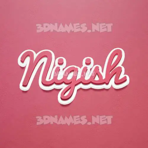 nigish in Red Scribble style - 3D name wallpaper nigish in Red Scribble style - 3D name wallpaper