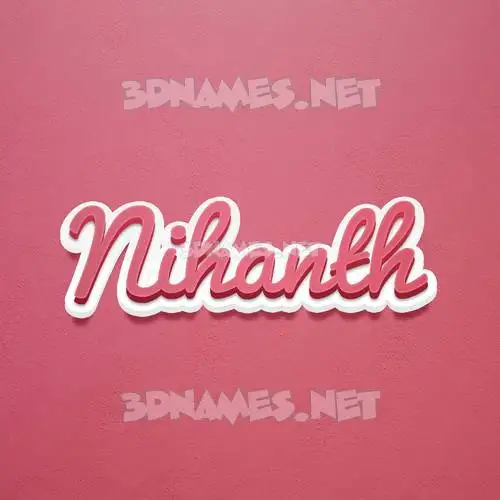nihanth in Red Scribble style - 3D name wallpaper