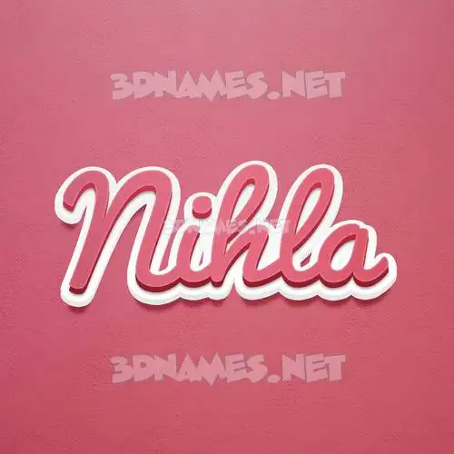 nihla in Red Scribble style - 3D name wallpaper
