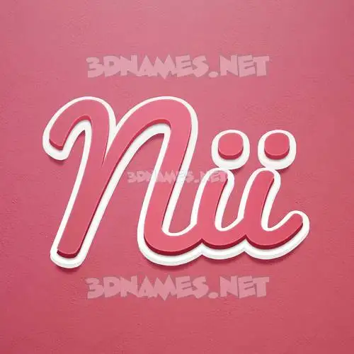 nii in Red Scribble style - 3D name wallpaper