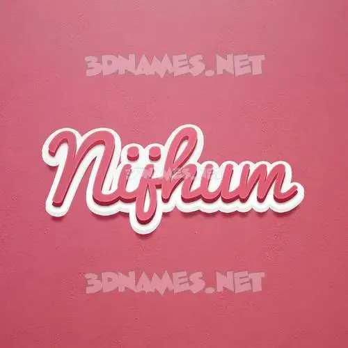 nijhum in Red Scribble style - 3D name wallpaper