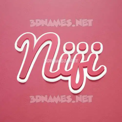 niji in Red Scribble style - 3D name wallpaper