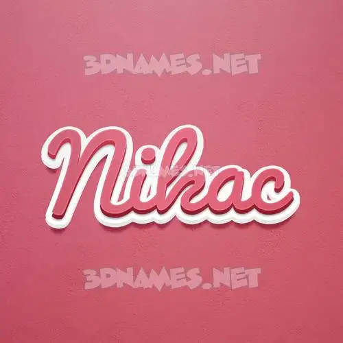 nikac in Red Scribble style - 3D name wallpaper