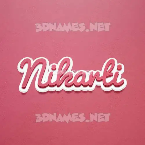 nikarti in Red Scribble style - 3D name wallpaper