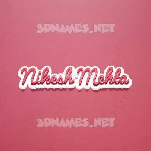 nikesh mehta in Red Scribble style - 3D name wallpaper
