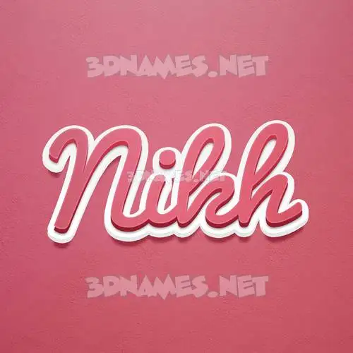 nikh in Red Scribble style - 3D name wallpaper nikh in Red Scribble style - 3D name wallpaper