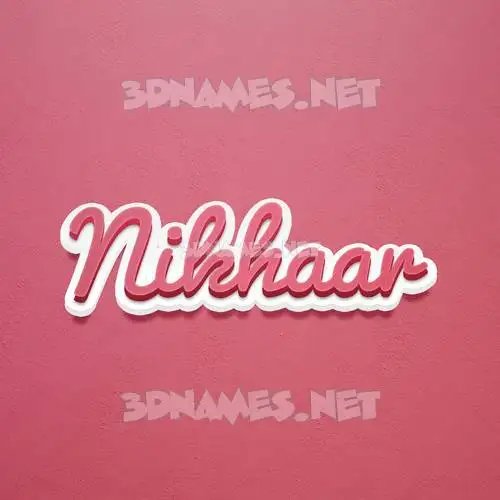 nikhaar in Red Scribble style - 3D name wallpaper