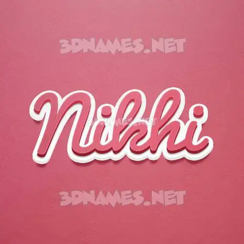 nikhi in Red Scribble style - 3D name wallpaper