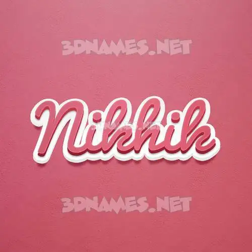 nikhik in Red Scribble style - 3D name wallpaper