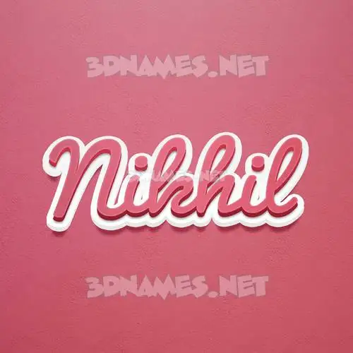 nikhil in Red Scribble style - 3D name wallpaper