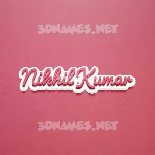 nikhil kumar in Red Scribble style - 3D name wallpaper