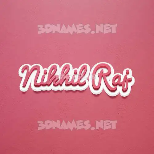 nikhil raj in Red Scribble style - 3D name wallpaper