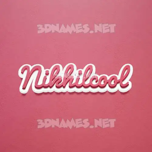 nikhilcool in Red Scribble style - 3D name wallpaper