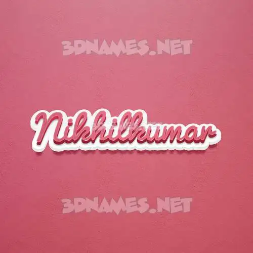 nikhilkumar in Red Scribble style - 3D name wallpaper