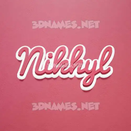 nikhyl in Red Scribble style - 3D name wallpaper