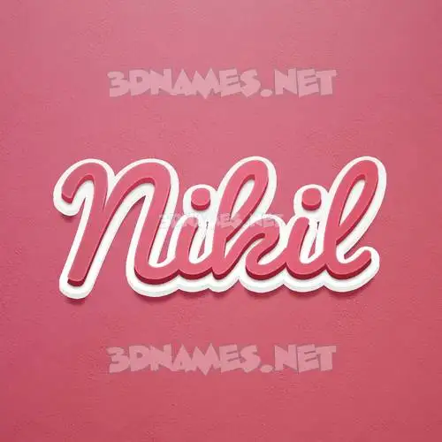 nikil in Red Scribble style - 3D name wallpaper