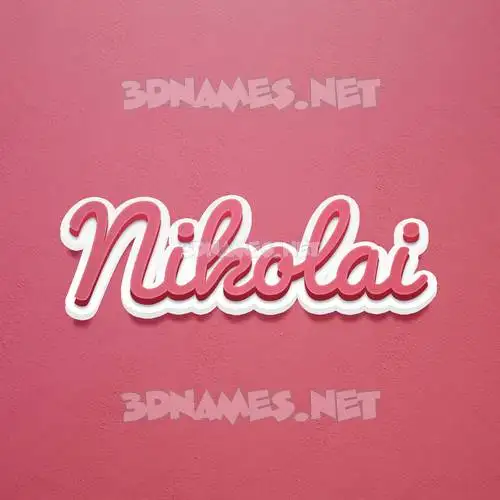 nikolai in Red Scribble style - 3D name wallpaper