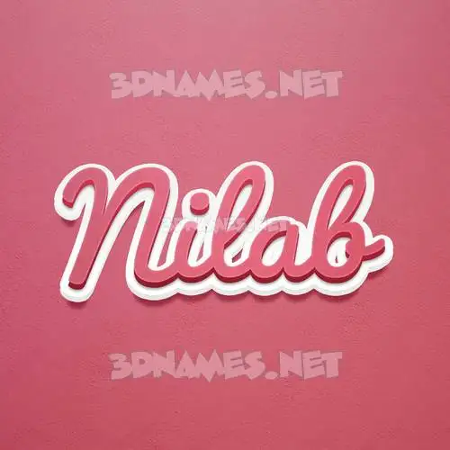 nilab in Red Scribble style - 3D name wallpaper