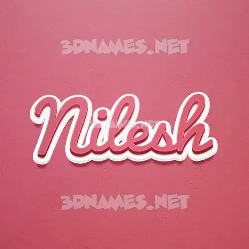 nilesh in Red Scribble style - 3D name wallpaper