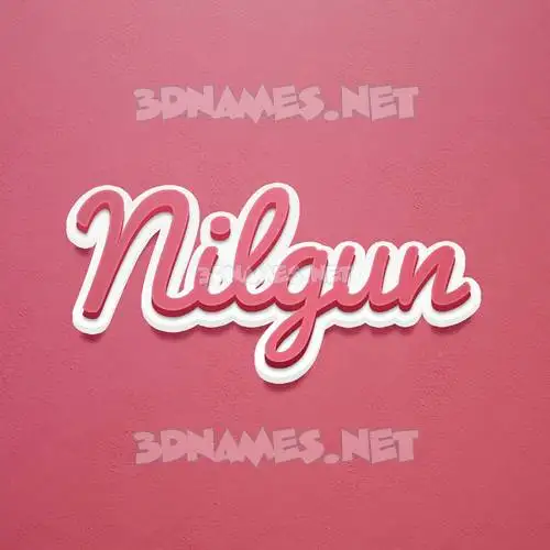 nilgun in Red Scribble style - 3D name wallpaper