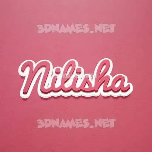 nilisha in Red Scribble style - 3D name wallpaper