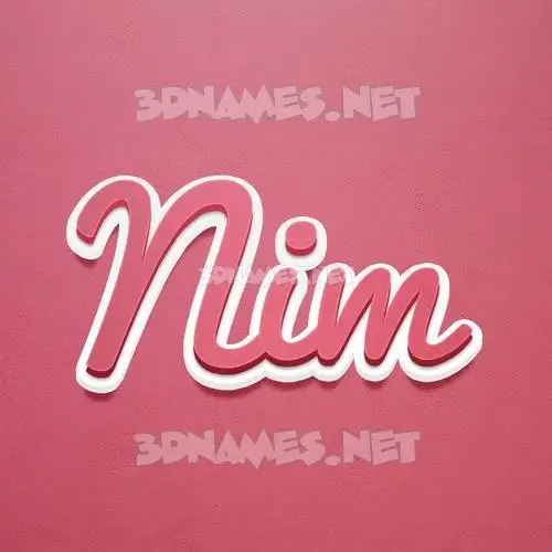 nim in Red Scribble style - 3D name wallpaper
