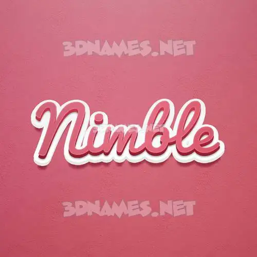 nimble in Red Scribble style - 3D name wallpaper