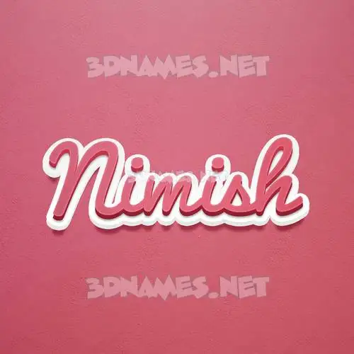 nimish in Red Scribble style - 3D name wallpaper