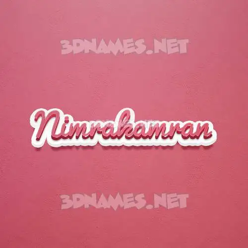 nimrakamran in Red Scribble style - 3D name wallpaper