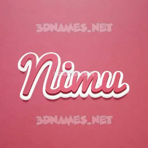 nimu in Red Scribble style - 3D name wallpaper