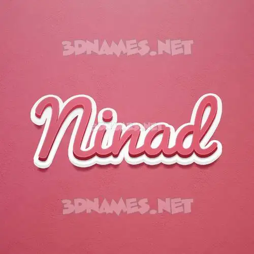 ninad in Red Scribble style - 3D name wallpaper