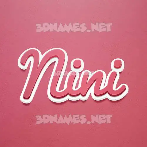 nini in Red Scribble style - 3D name wallpaper