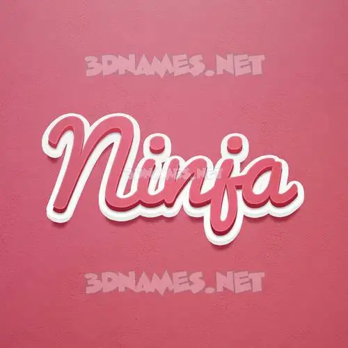 ninja in Red Scribble style - 3D name wallpaper