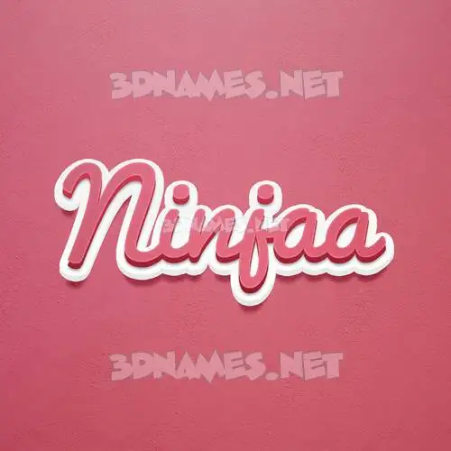 ninjaa in Red Scribble style - 3D name wallpaper
