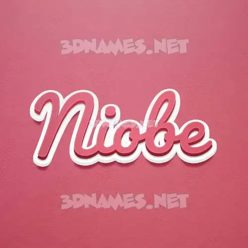 niobe in Red Scribble style - 3D name wallpaper