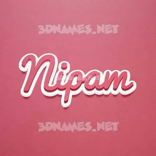 nipam in Red Scribble style - 3D name wallpaper