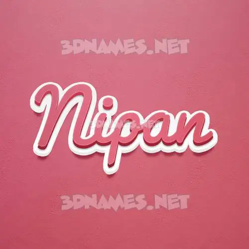 nipan in Red Scribble style - 3D name wallpaper