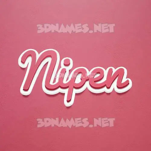 nipen in Red Scribble style - 3D name wallpaper