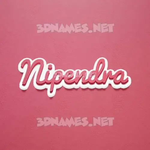 nipendra in Red Scribble style - 3D name wallpaper