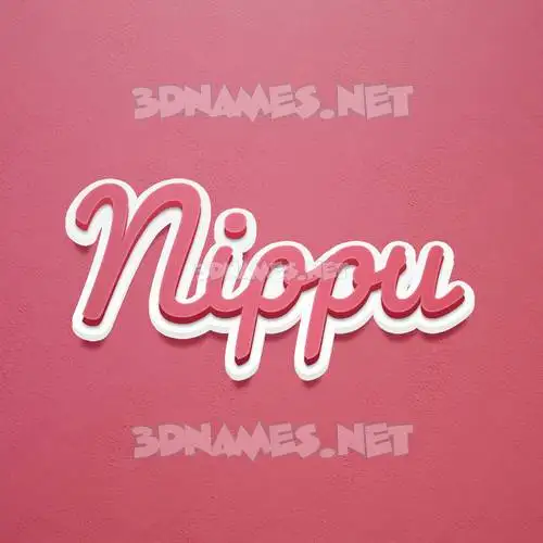 nippu in Red Scribble style - 3D name wallpaper
