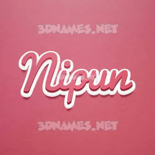 nipun in Red Scribble style - 3D name wallpaper