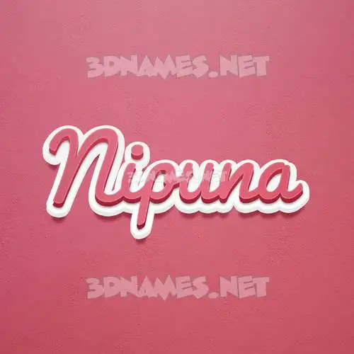 nipuna in Red Scribble style - 3D name wallpaper