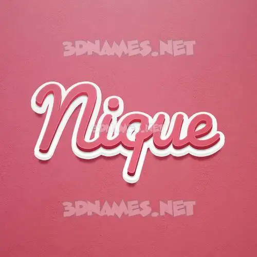 nique in Red Scribble style - 3D name wallpaper