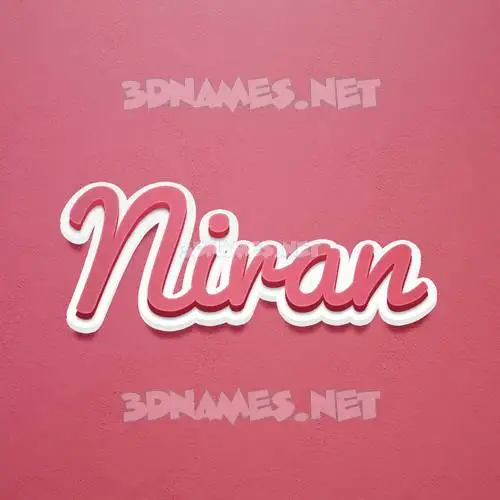 niran in Red Scribble style - 3D name wallpaper